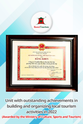 Unit with outstanding achievements in building and organizing local tourism activities in 2022 (Awarded by the Ministry of Culture, Sports and Tourism)